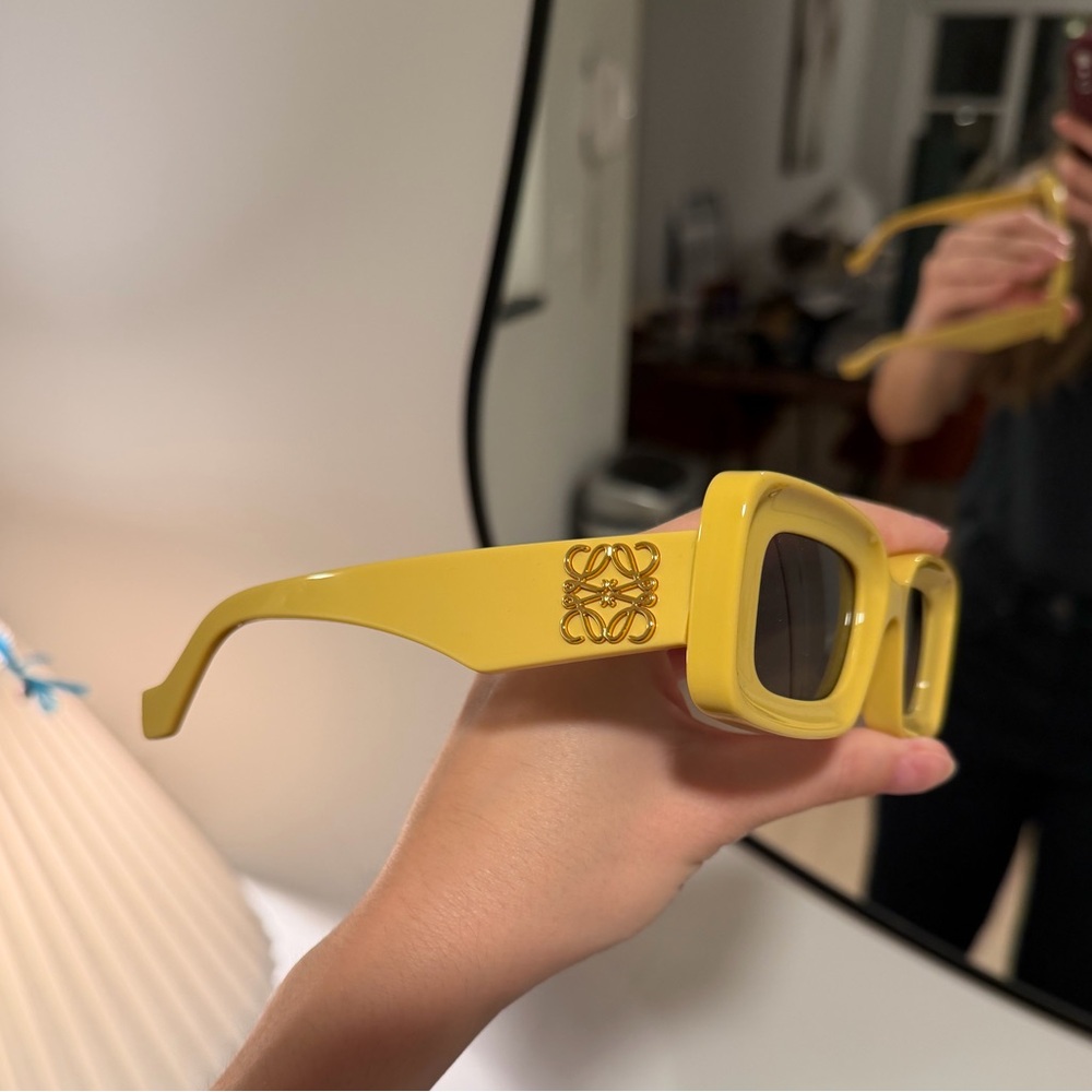 Loewe Yellow Rectangular Sunglasses - image 2